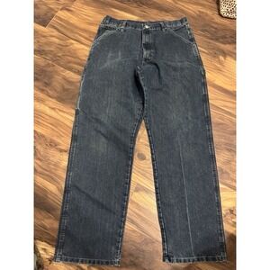 Wrangler Jeans Men's 34x34 Blue Denim Carpenter Medium Wash Denim